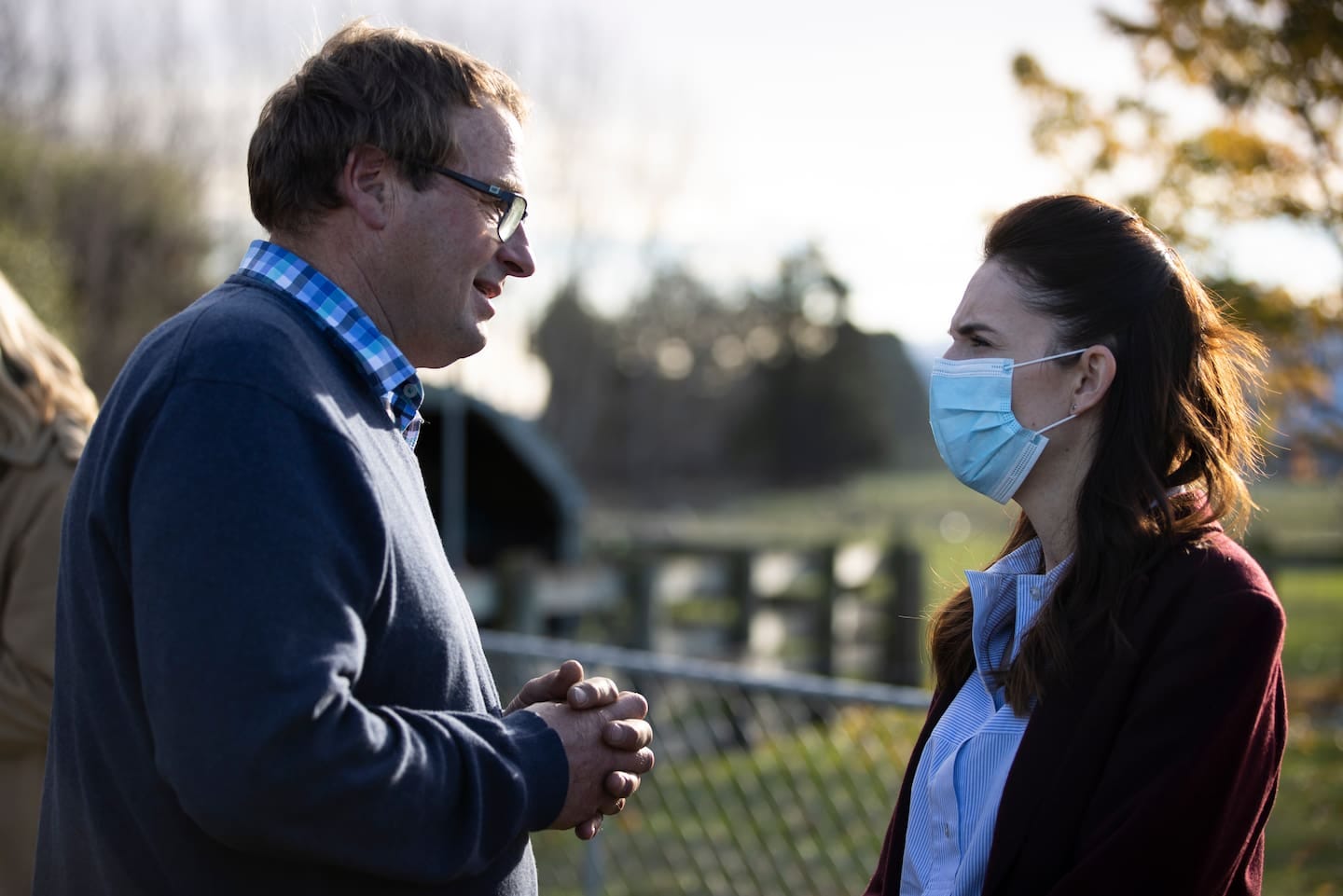 Chris Allen with Prime Minister Jacinda Ardern after the devastating Ashburton floods in 2021. Photo / George Heard