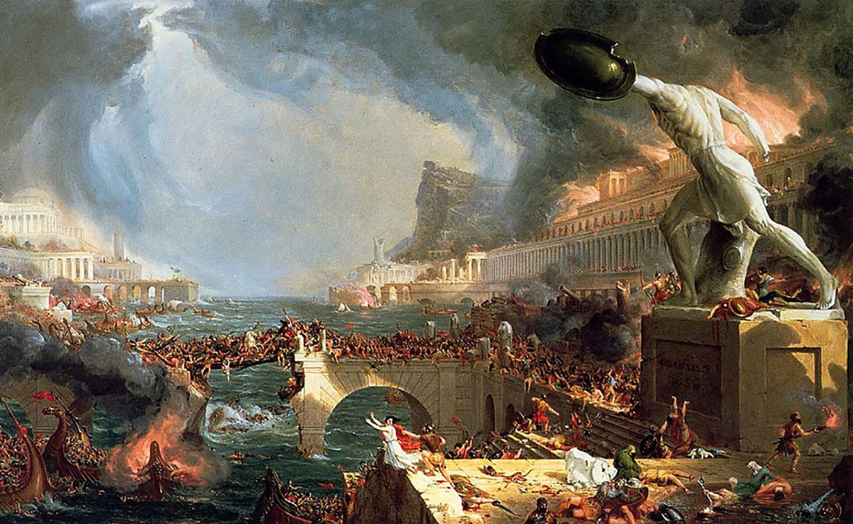 Destruction' is part IV of Thomas Cole's epic painting series