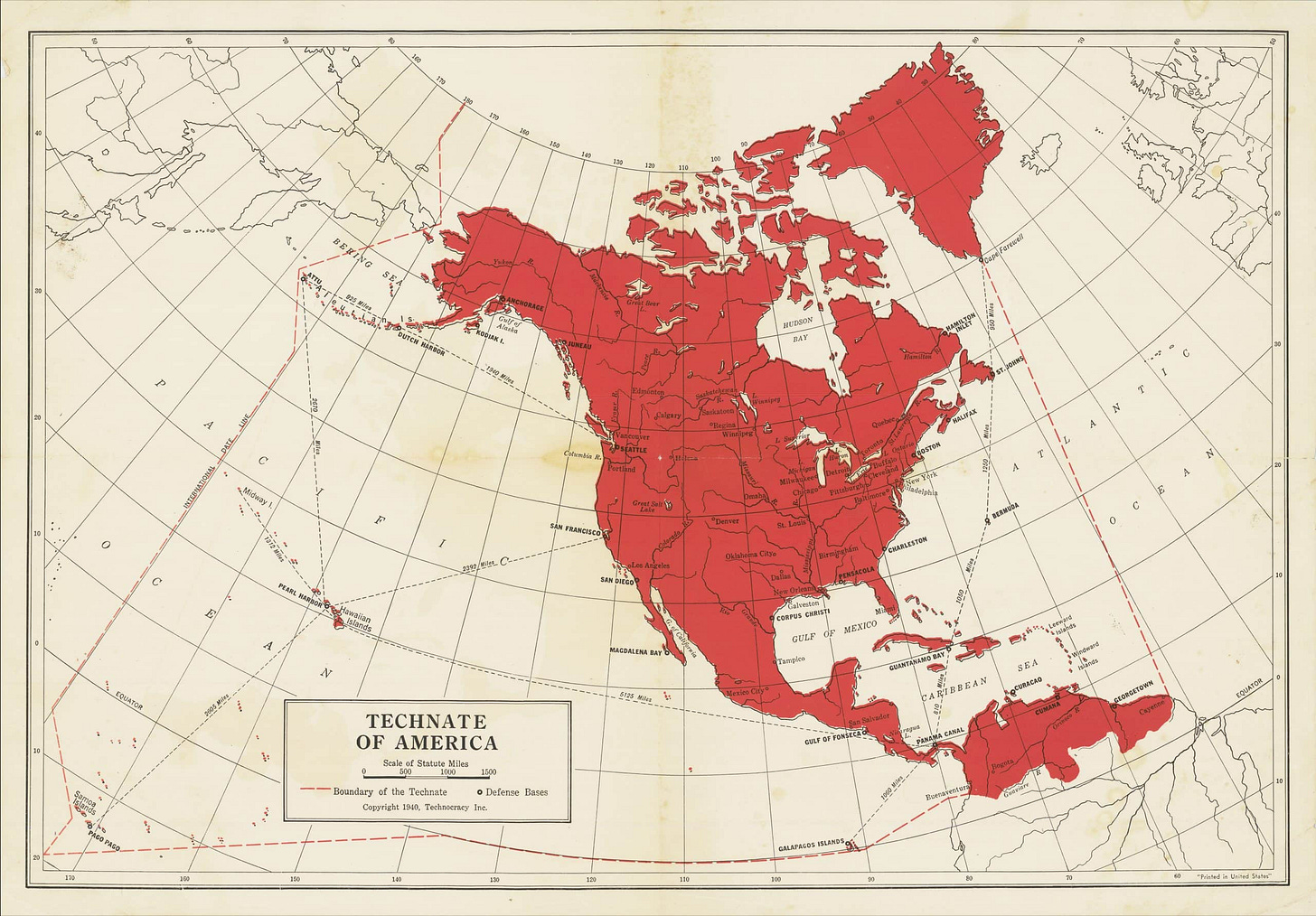 Technocracy, Inc. and the Technate of America - Rare & Antique Maps