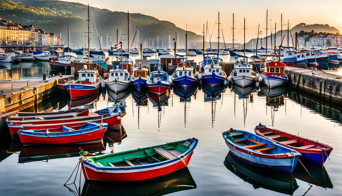 Harbour with small boats Harbour with small boats
