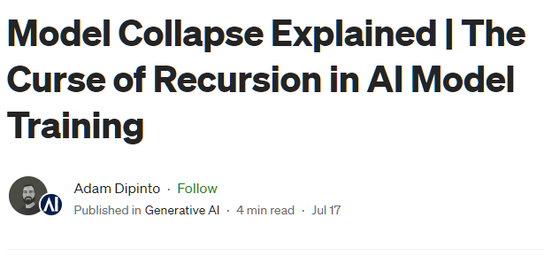 The Curse of Recursion in AI Model Training