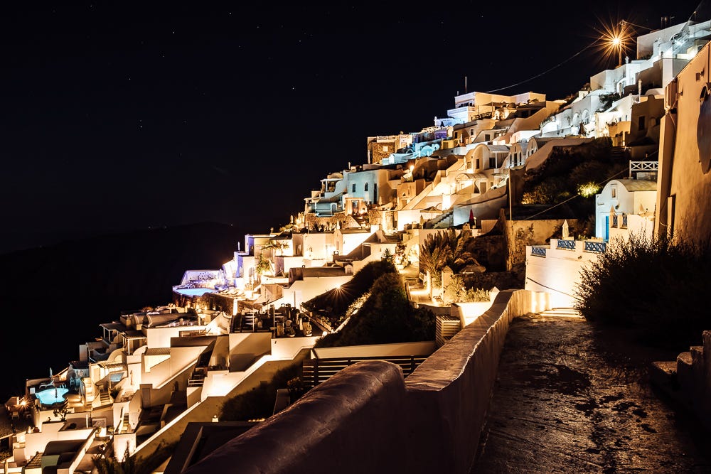 Imerovigli at night