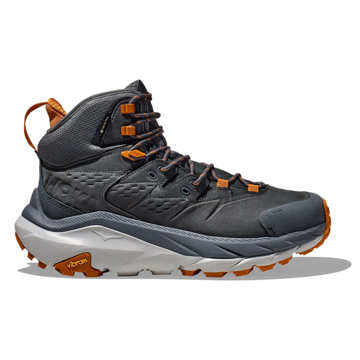 The Hoka Kaha 2 GTX Hiking Boots in Castlerock/Harbor Mist are on sale right now at REI