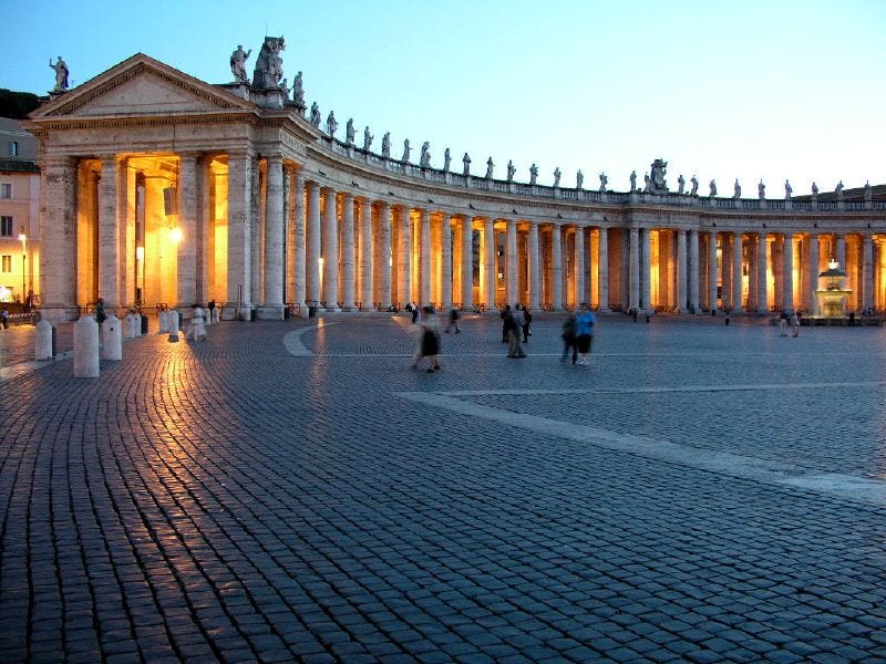 an image of a part of the Vatican outside St Peter's Basilica an image of a part of the Vatican outside St Peter's Basilica