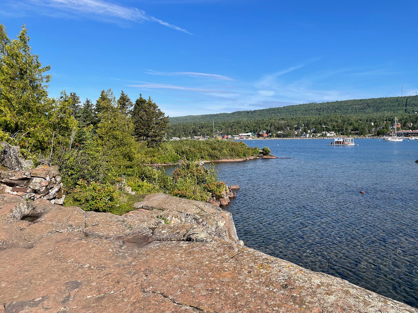 A view of Grand Marais Harbor taken from Artist's Point.