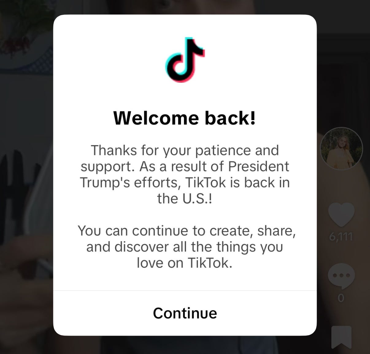 TikTok is back