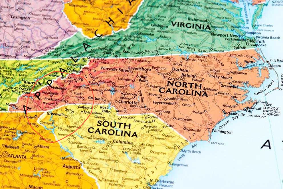 north carolina south carolina coast map