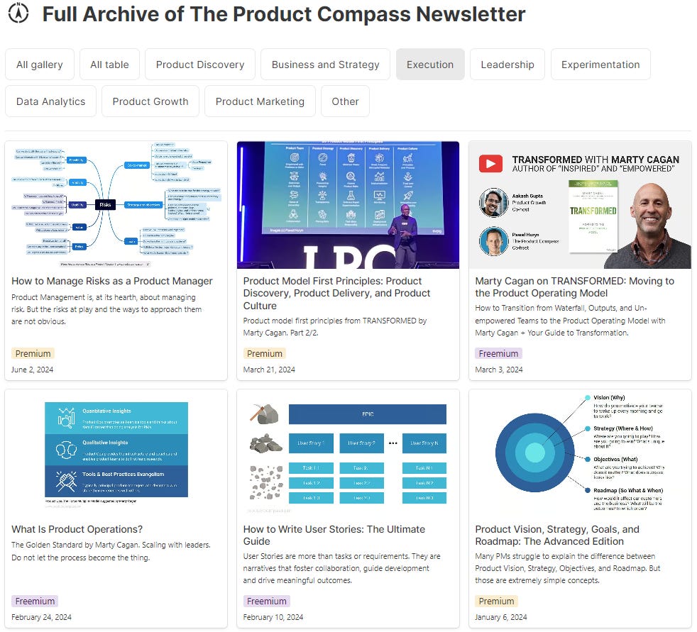 Full archive of The Product Compass newsletter