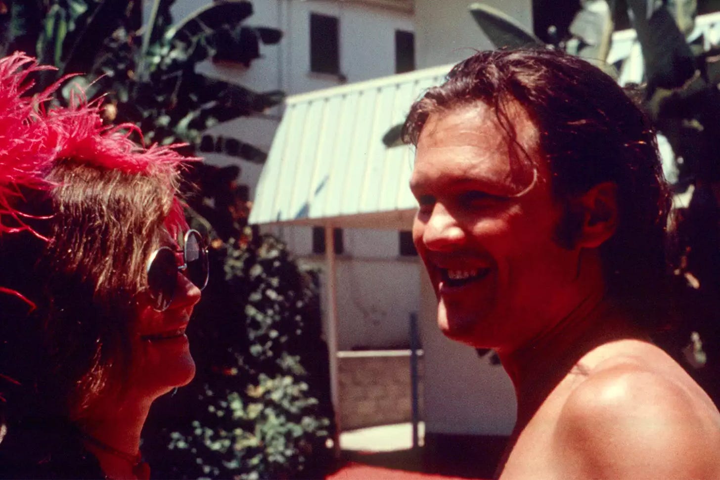 Janis Joplin and Kris Kristofferson at Landmark Hotel Los Angeles Summer 1970.