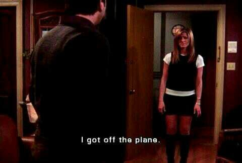 Did she get off the plane? Ross and Rachel... | Friends moments, Ross and  rachel, In this moment