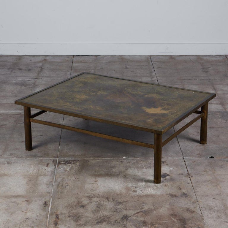 Philip and Kelvin Laverne Acid Etched Bronze "Zodiac" Coffee Table at  1stDibs
