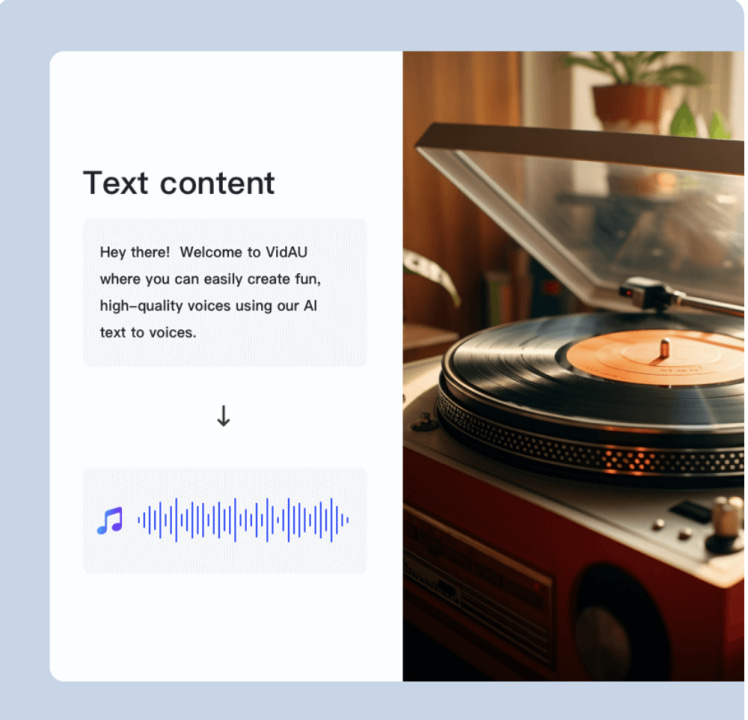 the introduction of VidAU's text to speech video tool