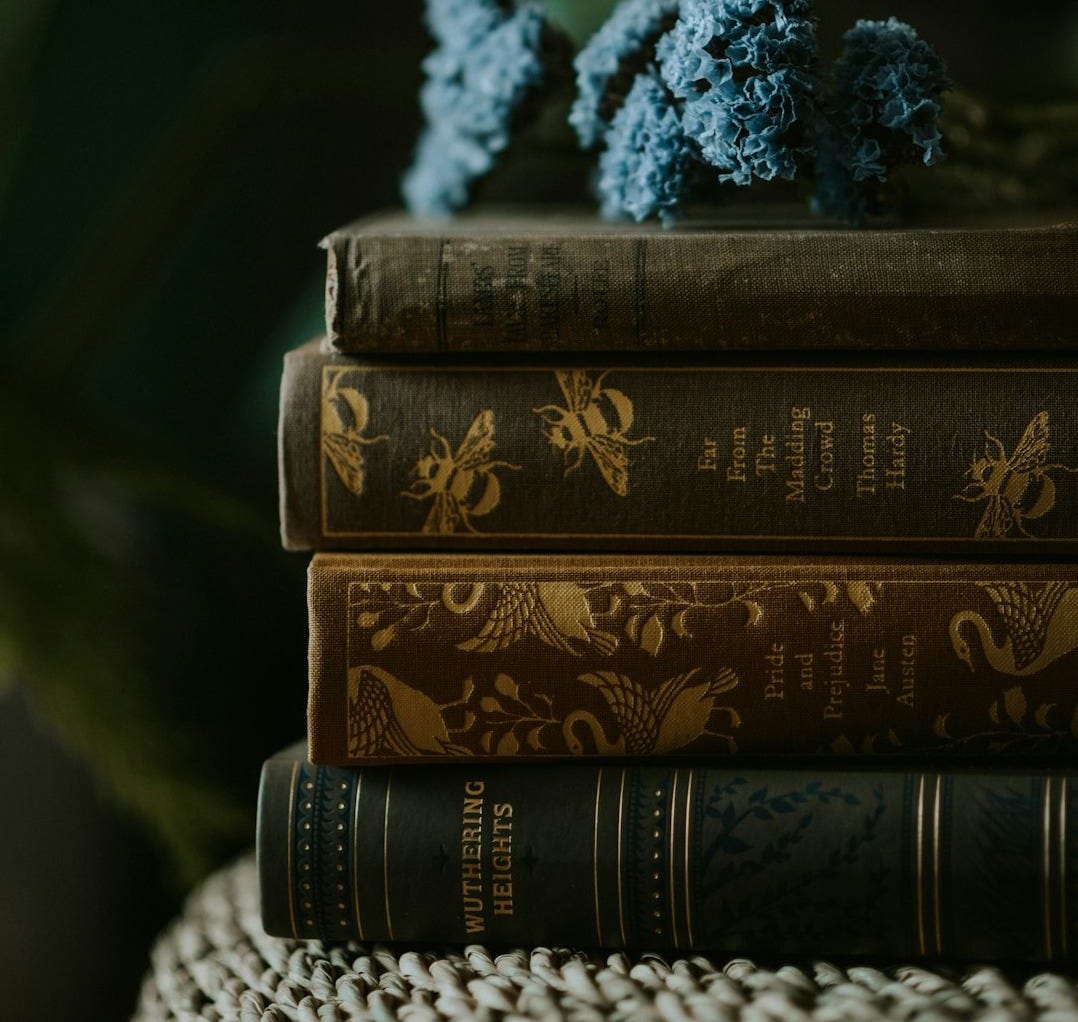 a gold box with blue flowers