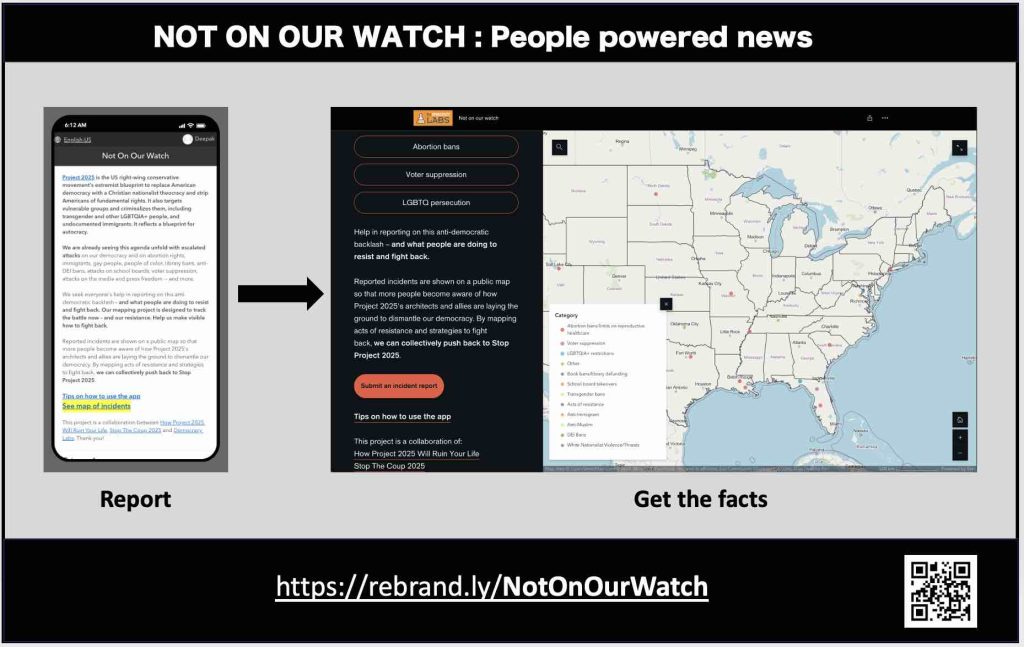 Not on our watch is a people powered system to report incidents