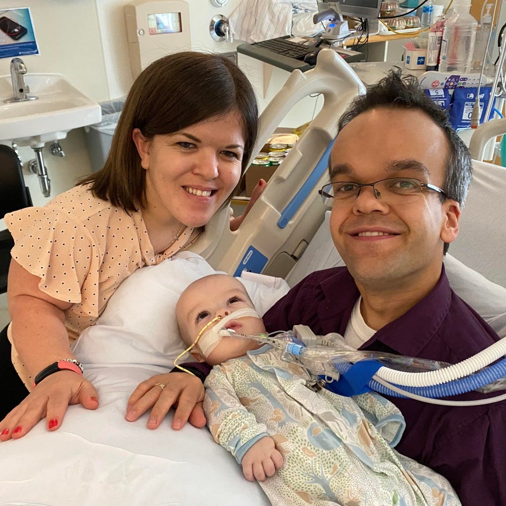 Parents Becky and Ryan with baby Jackson.