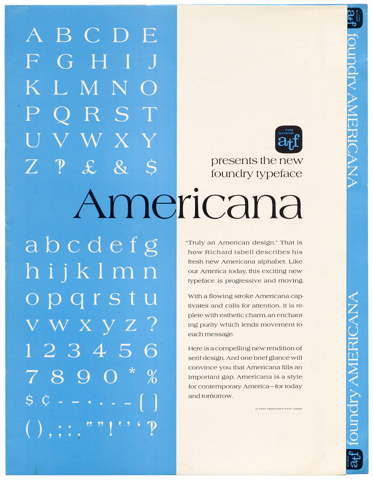 A page on the typeface Americana from American Type Founders