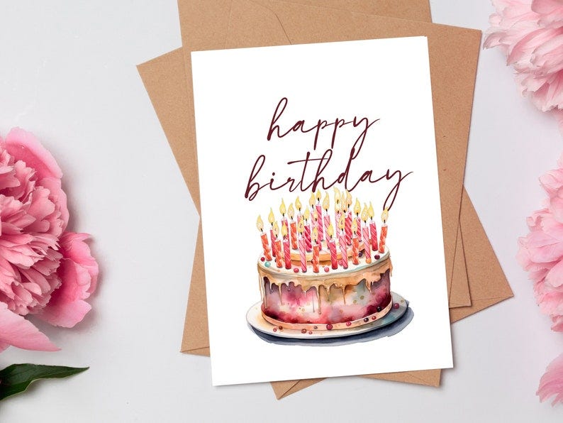 Birthday Card for Grandmothers Digital File image 1