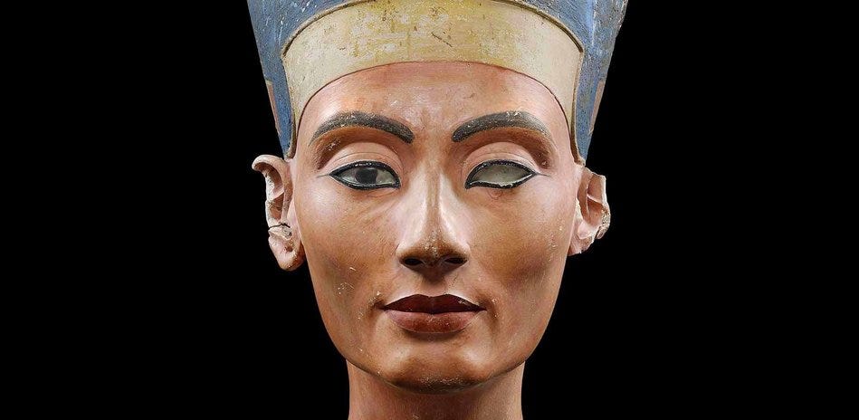 Nefertiti Bust, Egypt, Tell el-Amarna, New Kingdom, 18th Dynasty, ca. 1351–1334 BC, donated by James Simon 