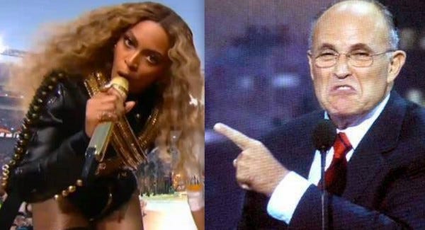 rudy giuliani not hot on beyonces black power 2016 gossip