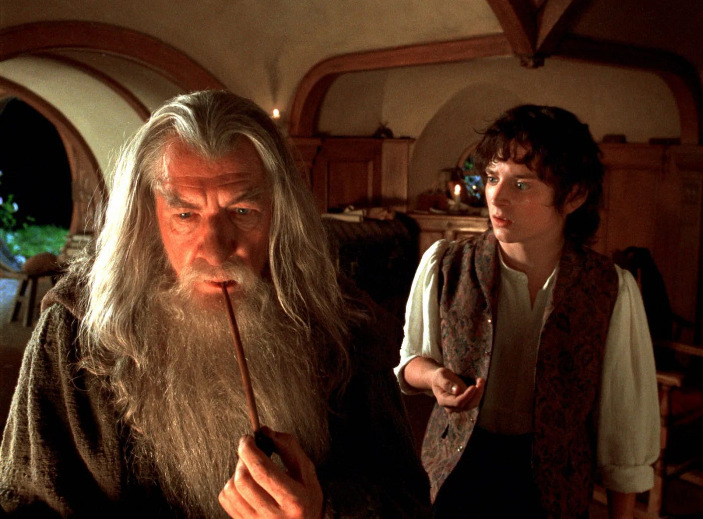 Gandalf and Frodo in Bag End