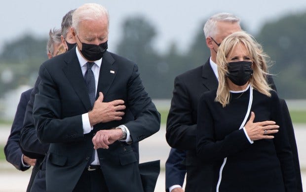 Joe Biden 'Disrespects' Soldiers Killed in Kabul By 'Checking His Watch ...