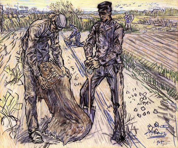 Jan Toorop, Twee aardappelrooiers, 1905