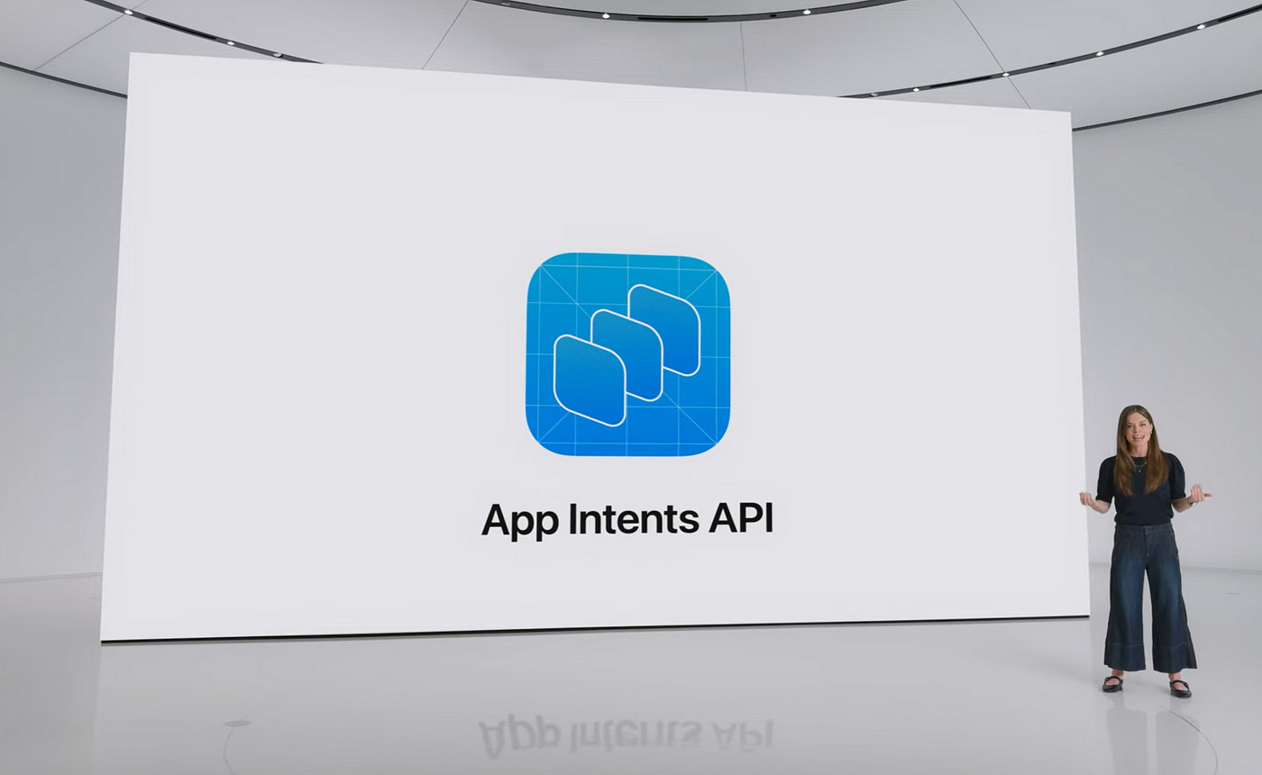 Apple Intelligence WWDC 2024 AI powered features. App intents API