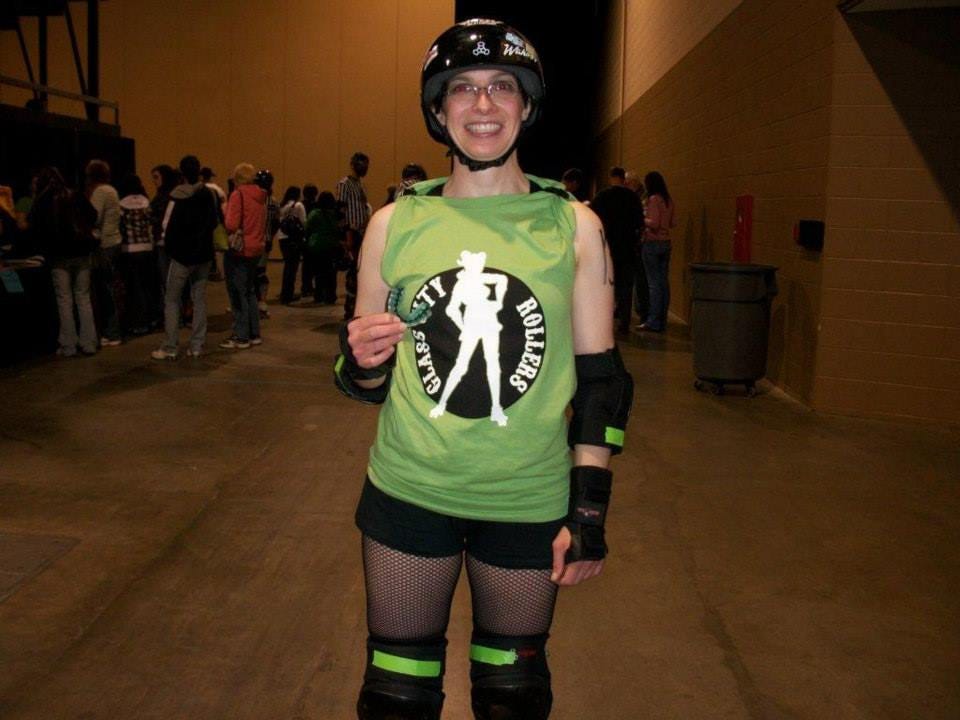 Me in my roller derby garb circa 2010