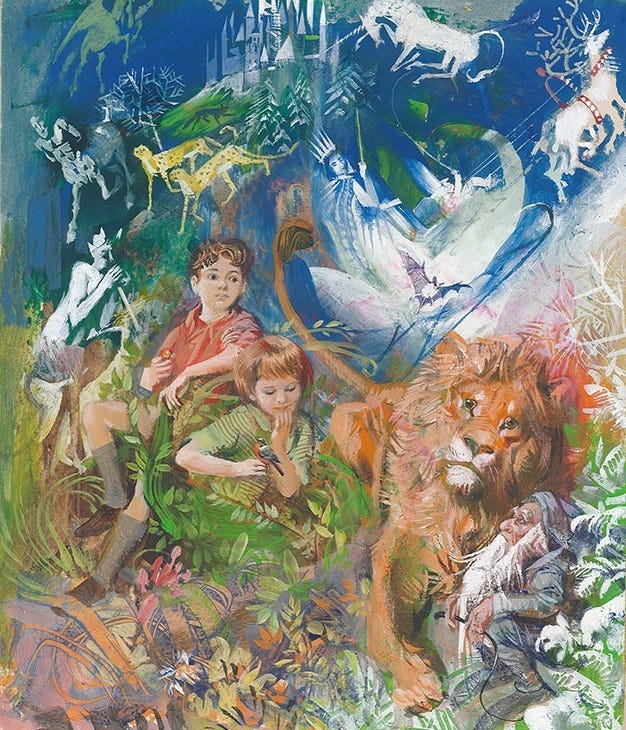 Original cover artwork for a 1965 edition of The Lion, the Witch and the  Wardrobe by C. S. Lewis – HarperCollins Publishers