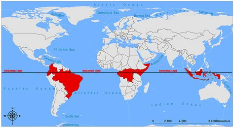 Equator Line/Countries on the Equator | Mappr
