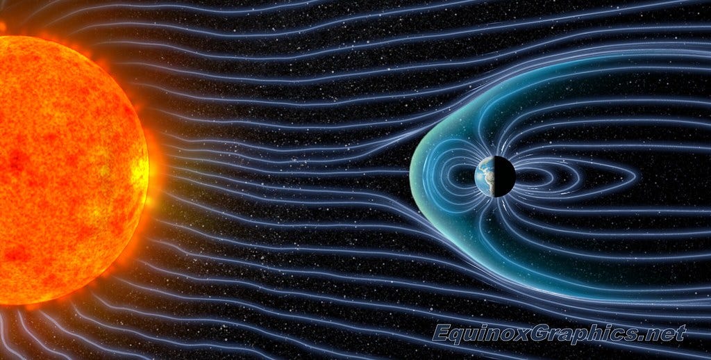 Solar wind and Earth's magnetic field | Illustration of sola… | Flickr