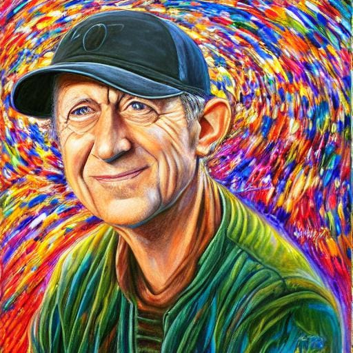 AI generated portrait of composer Steve Reich