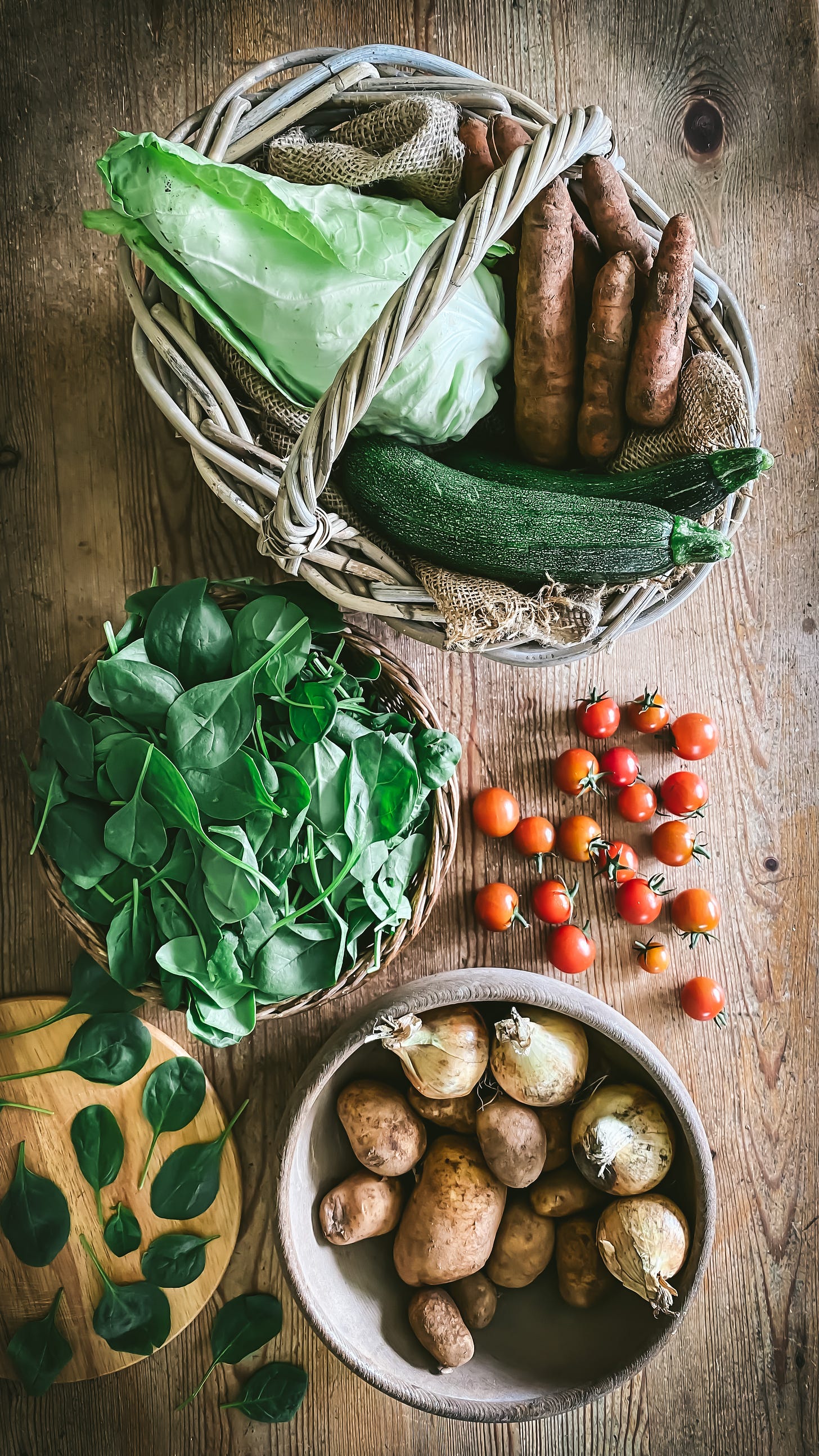 seasonal vegetables in a basket