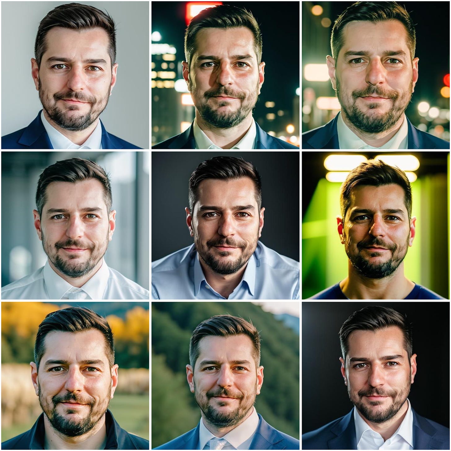 9 photos generated by AI