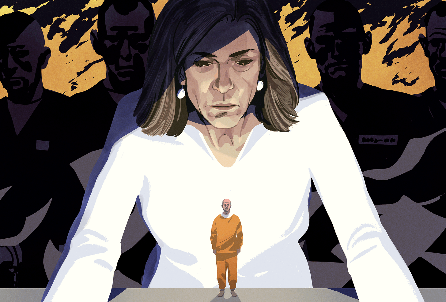 Illustration of Kelly Siegler and Jeff Prible by Patrick Leger for The Intercept