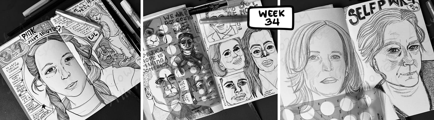 Week 34 drawings in my journal