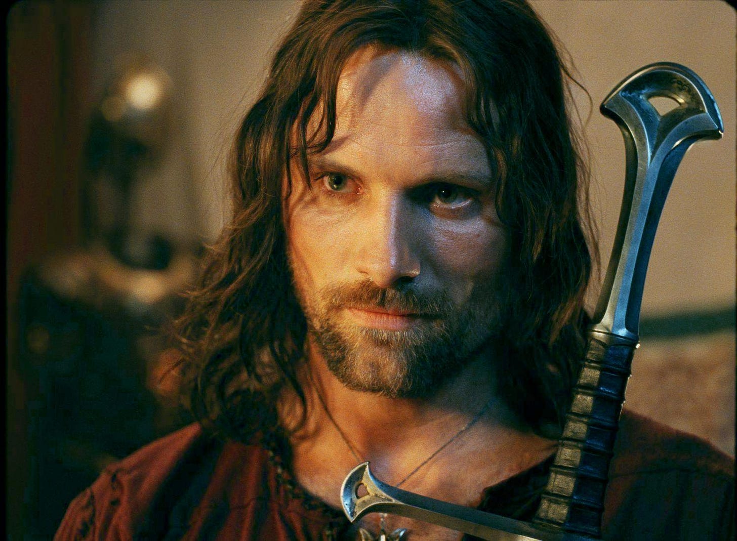 Aragorn holding Anduril