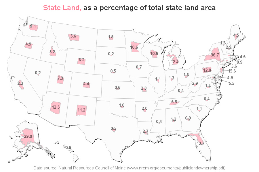 How much land does the government own in each US state? - SAS Learning Post