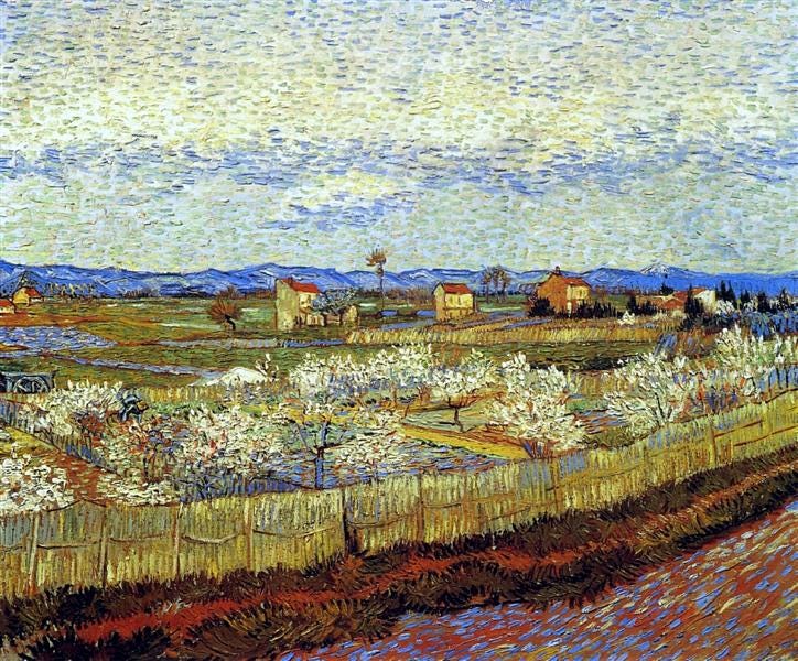 Peach Trees in Blossom, 1889 - Vincent van Gogh