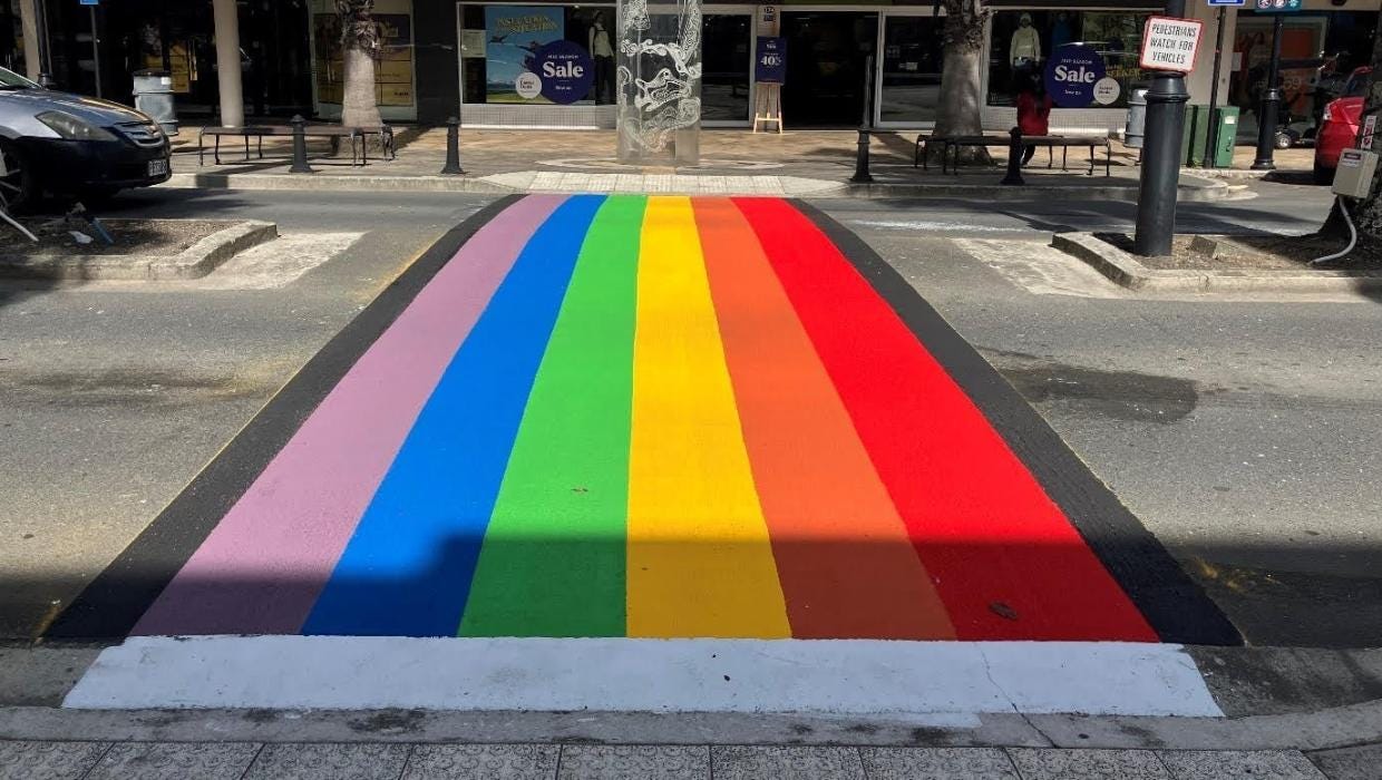 The rainbow crossing.