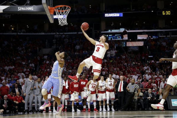 wisconsin beats north carolina march madness 2015