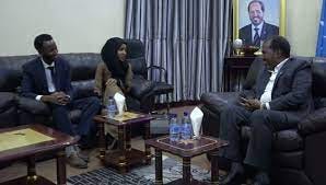 Ilhan Omar meets with President Mohamud at Villa Somalia