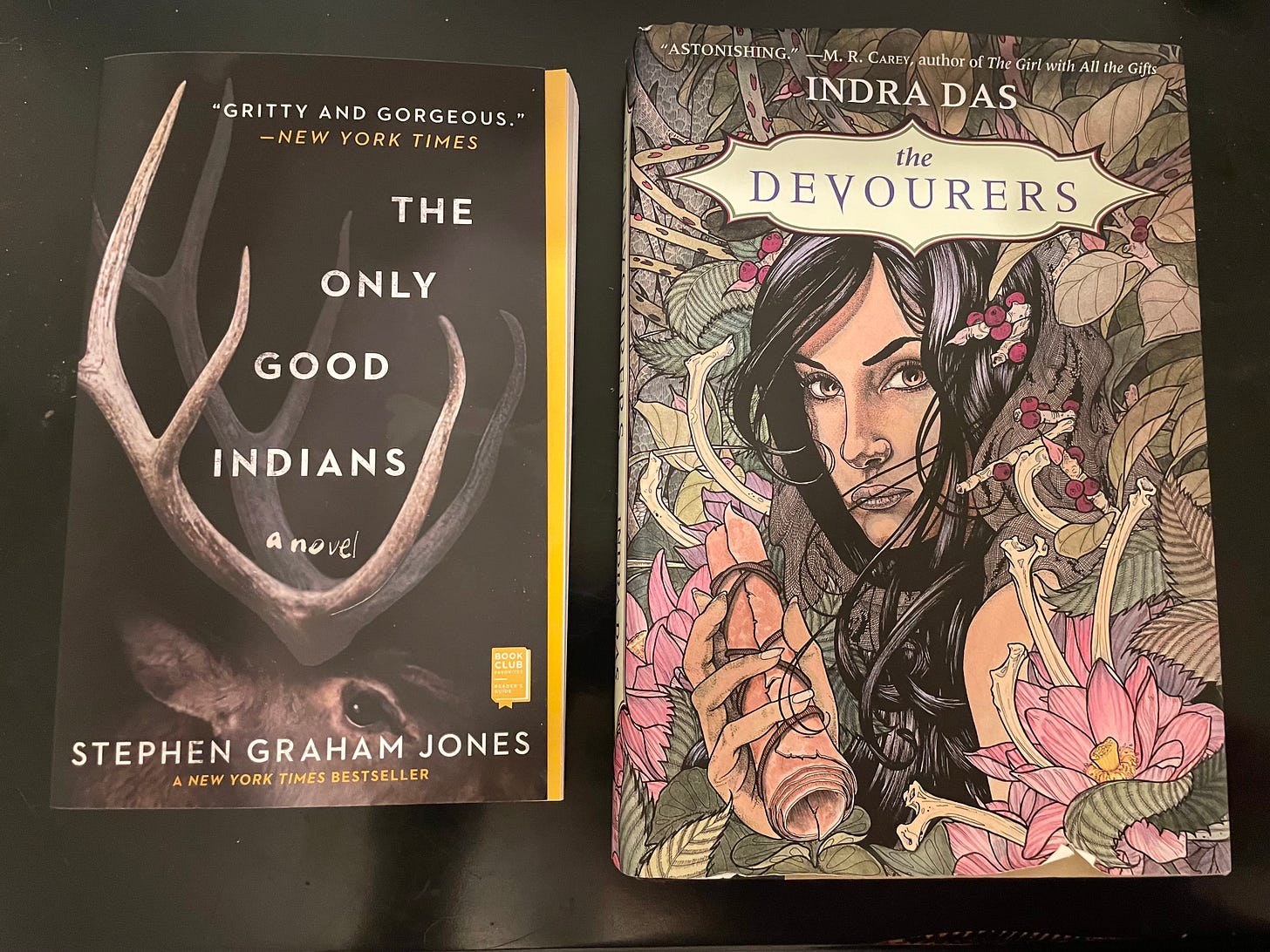 books: 'The Only Good Indians' by Stephen Graham Jones and 'The Devourers' by Indra Das