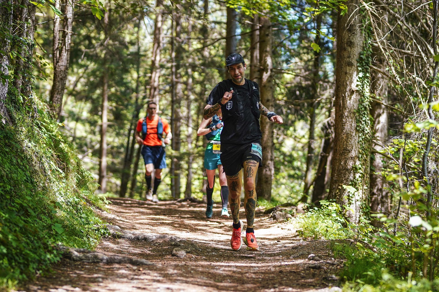The author running on a trail at the IATF in Innsbruck