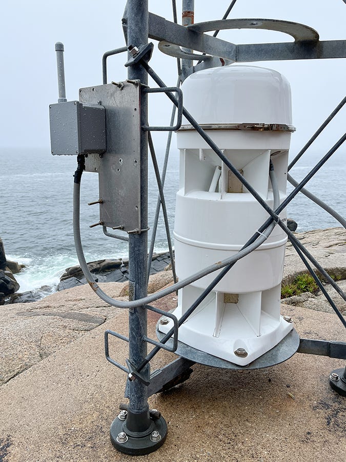 Mariner Radio Activated Sound Signal system (left) and FA-232 sound signal at Whitehead Lighthouse.  