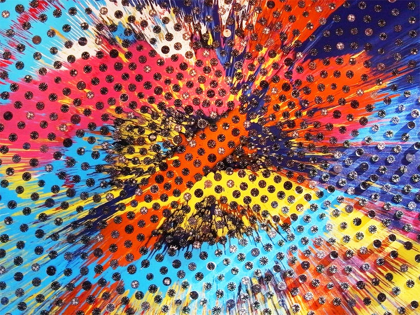 damien hirst: beautiful sunflower panerai painting