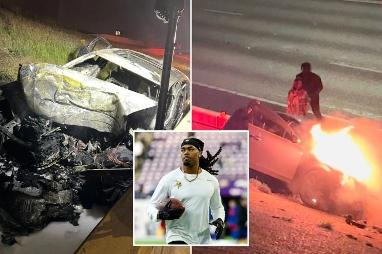 Minnesota Vikings wide receiver KJ Osborn saves man from burning car