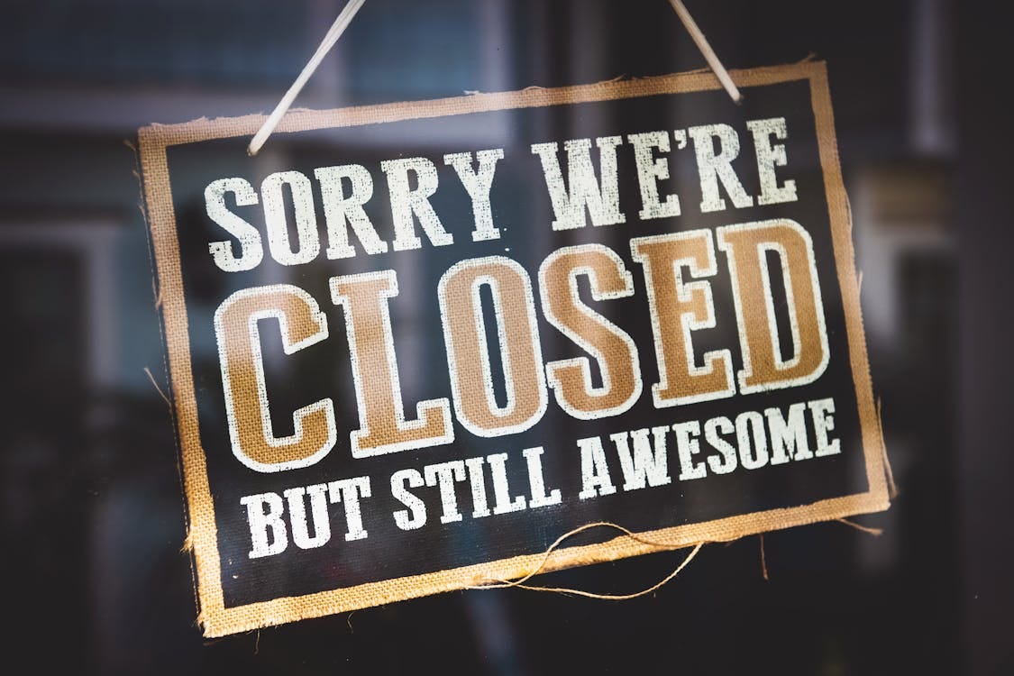 Free Sorry We're Closed but Still Awesome Tag Stock Photo