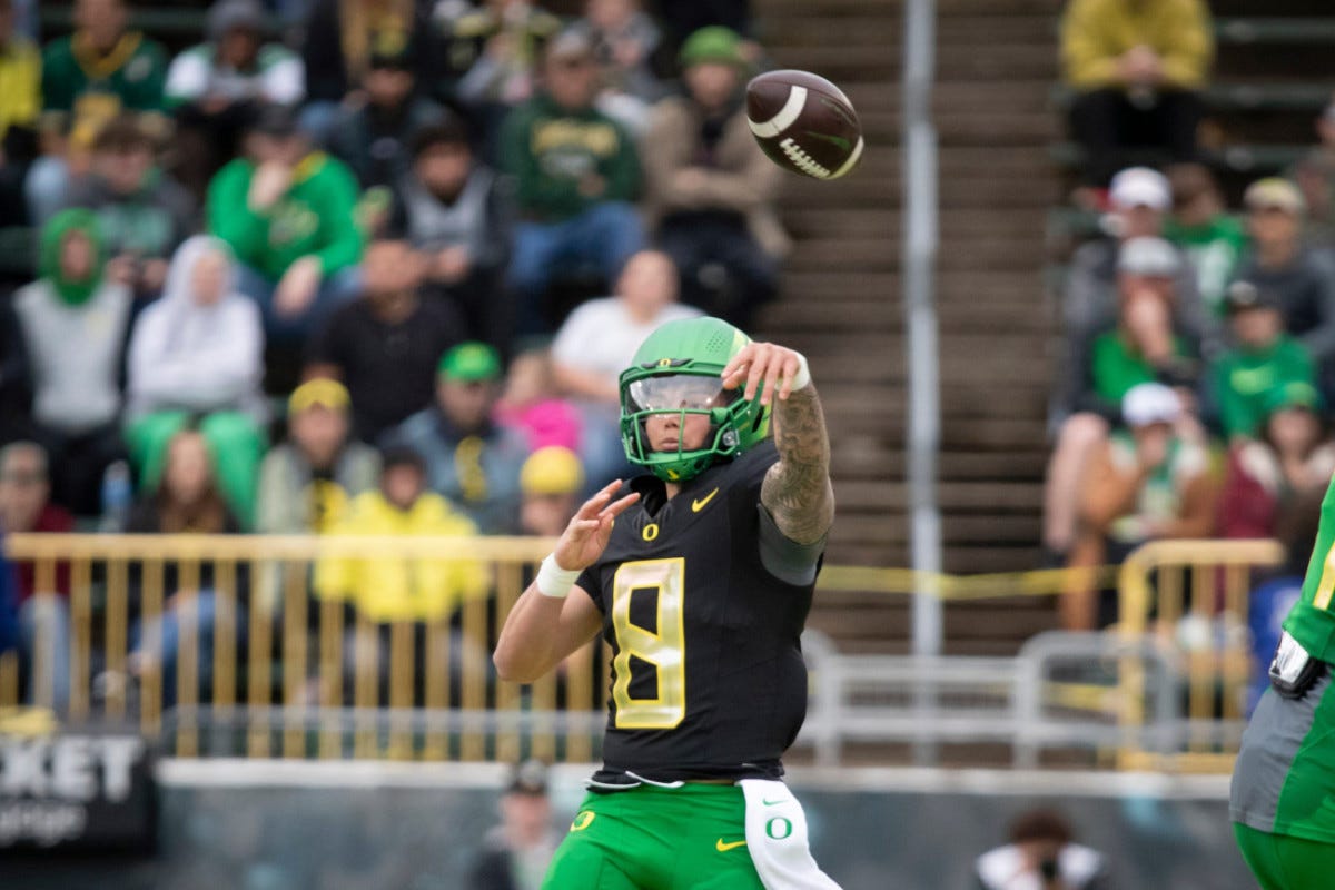 Dillon Gabriel has made All the Right Moves as Oregon football's new Top  Gun - Athlon Sports