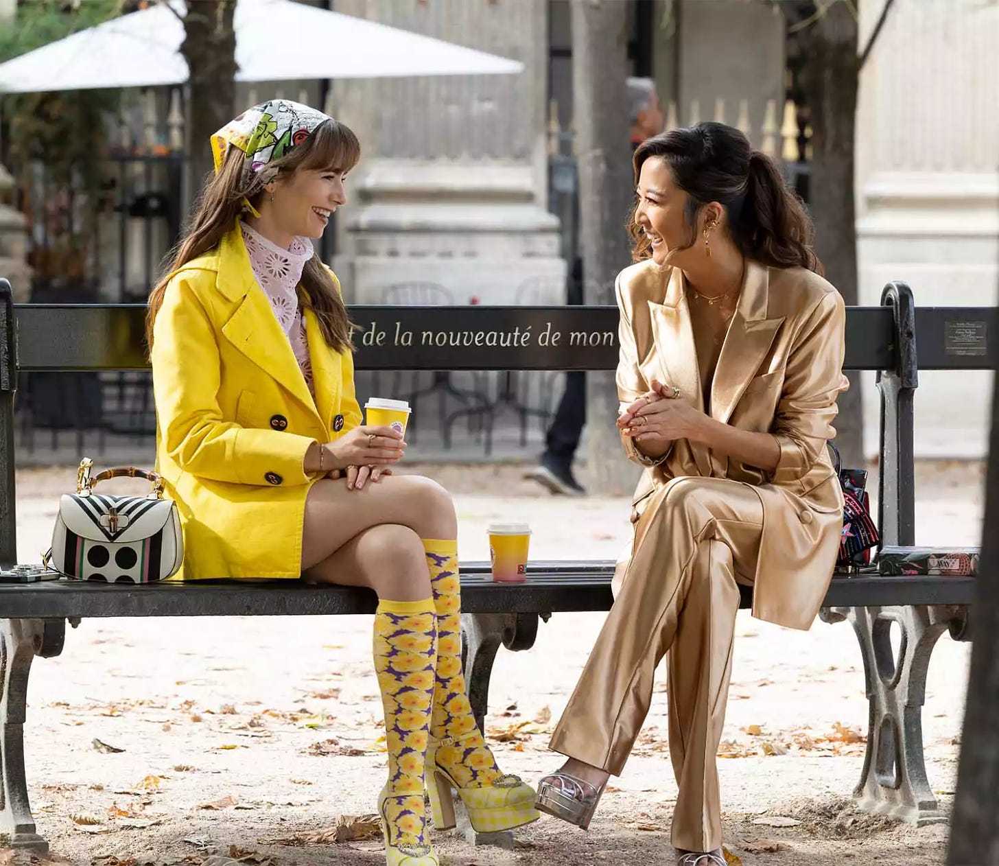 ily Collins as Emily, Ashley Park as Mindy in episode 309 of Emily in Paris.